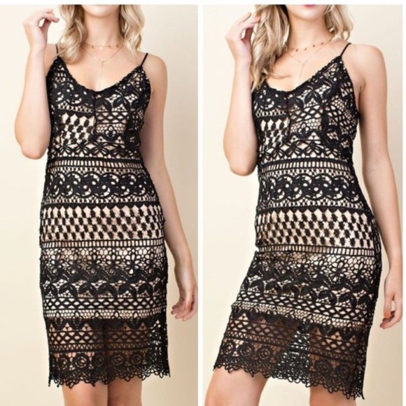 Black Lace Cocktail Dress - Picture 10 of 11